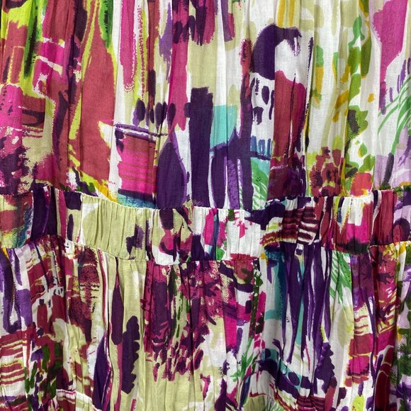 Chelsea & Theodore Tiered Ruffle Boho skirt Multi Color Size Small EUC - Picture 2 of 6